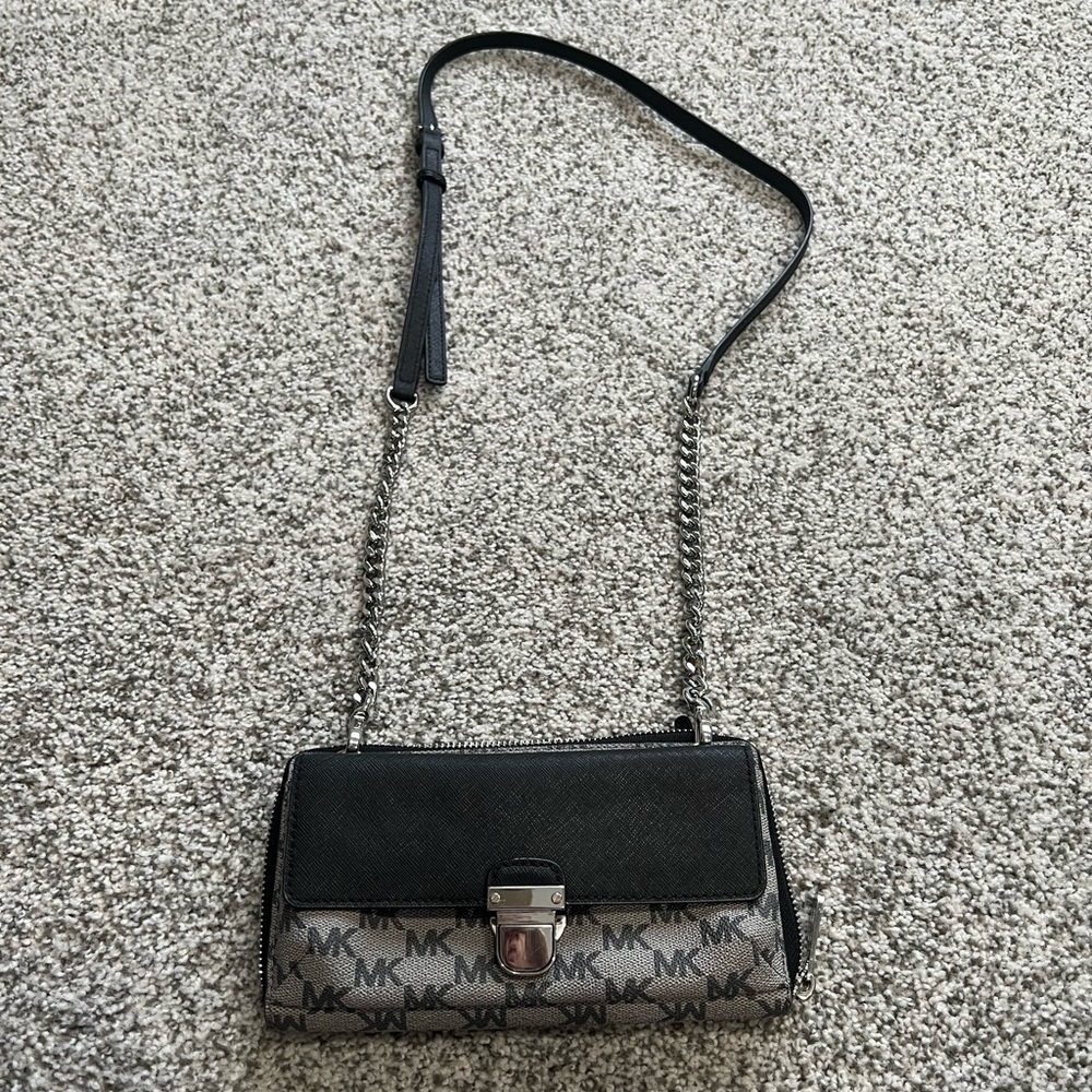 Michael Kors Black and Gray Crossbody Bag